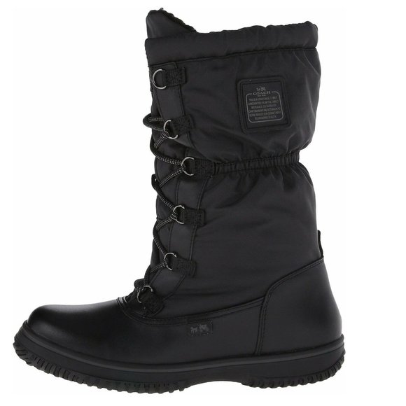 Coach Sage Cold Weather Hiking Snow Boot Black Nib - Picture 2 of 6